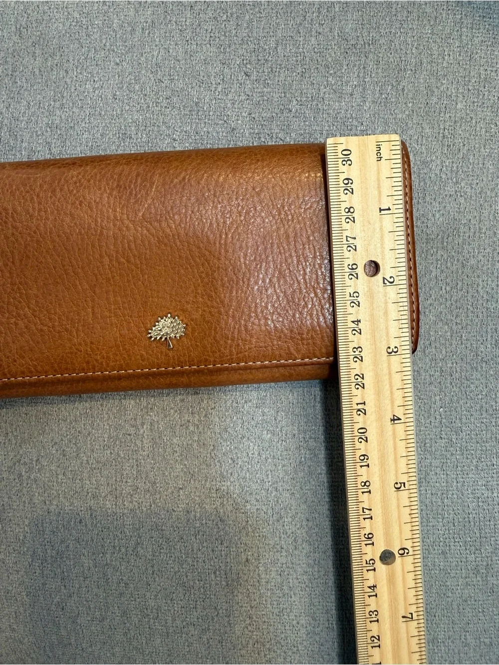 Mulberry-Inspired Brown Leather Continental Wallet